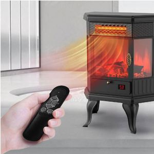 Poêle électrique infrarouge portable autoportant 3D à 3 éléments, 1500W/1000W, avec télécommande, pour chauffage d'appoint - Product Image 4