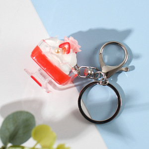 Simulated square cream ice cream pendant, creative and personalized car keychain, <b>key</b> <b>chain</b>, small commodity wholesale. - Product Image 2