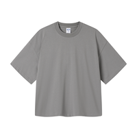 Kaos Pria Desain Khusus Ukuran Besar Lengan Pendek Katun Berkualitas Tinggi dengan Cetakan Acid Wash untuk Gaya Jalanan