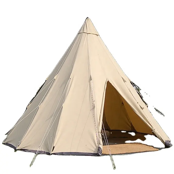 Lona de algodón impermeable 4m 5m tipi tienda para acampar al aire libre