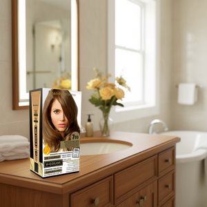 Tinte Permanente para el Cabello Thader Pharma V-Color 703 Rubio Medio Dorado Natural Sin Amoníaco Con Líquido Dorado y Aceites Florales - Product Image 3