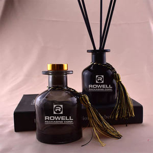 Venta al por mayor de lujo vacío redondo 100mL 120ml Aroma ámbar negro caña difusor botella de vidrio vacía 50ml - Product Image 4