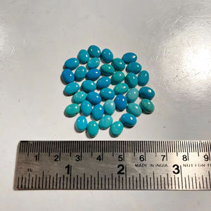 Natural Arizona Turquoise Oval & <b>Cushion</b> Cut Mix Shape Calibrated Size Gemstone for Jewelry Making - Product Image 1