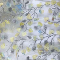 Tissu de broderie perlée de haute qualité avec technique non tissé métallique pour robes de mariée garçons et textiles de maison doublure en tricot