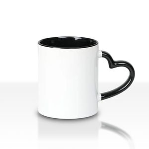 Taza de cerámica en blanco de 11 oz con asa de corazón y interior de color, ideal para prensa de calor DIY, regalo para el hogar u oficina, venta al por mayor - Product Image 4