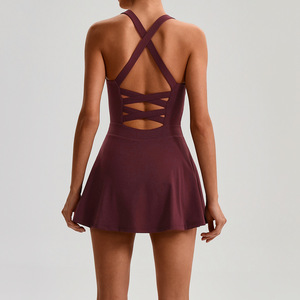 Nouvelle Arrivée Robe de Sport Respirante Sexy Dos Nu pour Femme avec Short Intégré Jupe de Tennis Coupe A-line pour Fitness en Extérieur, Padel et Pickleball - Product Image 2