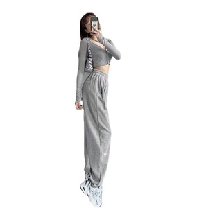 Primavera ed <span class=keywords><strong>estate</strong></span> <span class=keywords><strong>pantaloni</strong></span> larghi larghi a vita alta a vita alta americani Leggings Casual da donna - Product Image 5