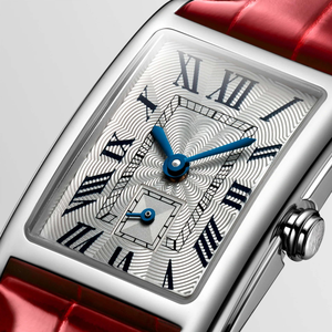 Rectangular Dial Mechanical Watch with Roman Numerals and Leather Strap for Daily and Formal Wear Longinesing - Product Image 6
