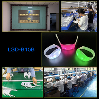 Pulsera de Silicona Ajustable con Logotipo Personalizado, 4 LED Intermitentes, Control DMX, Alcance de 800M, Programable, Control Remoto de 433Mhz, 10 Zonas