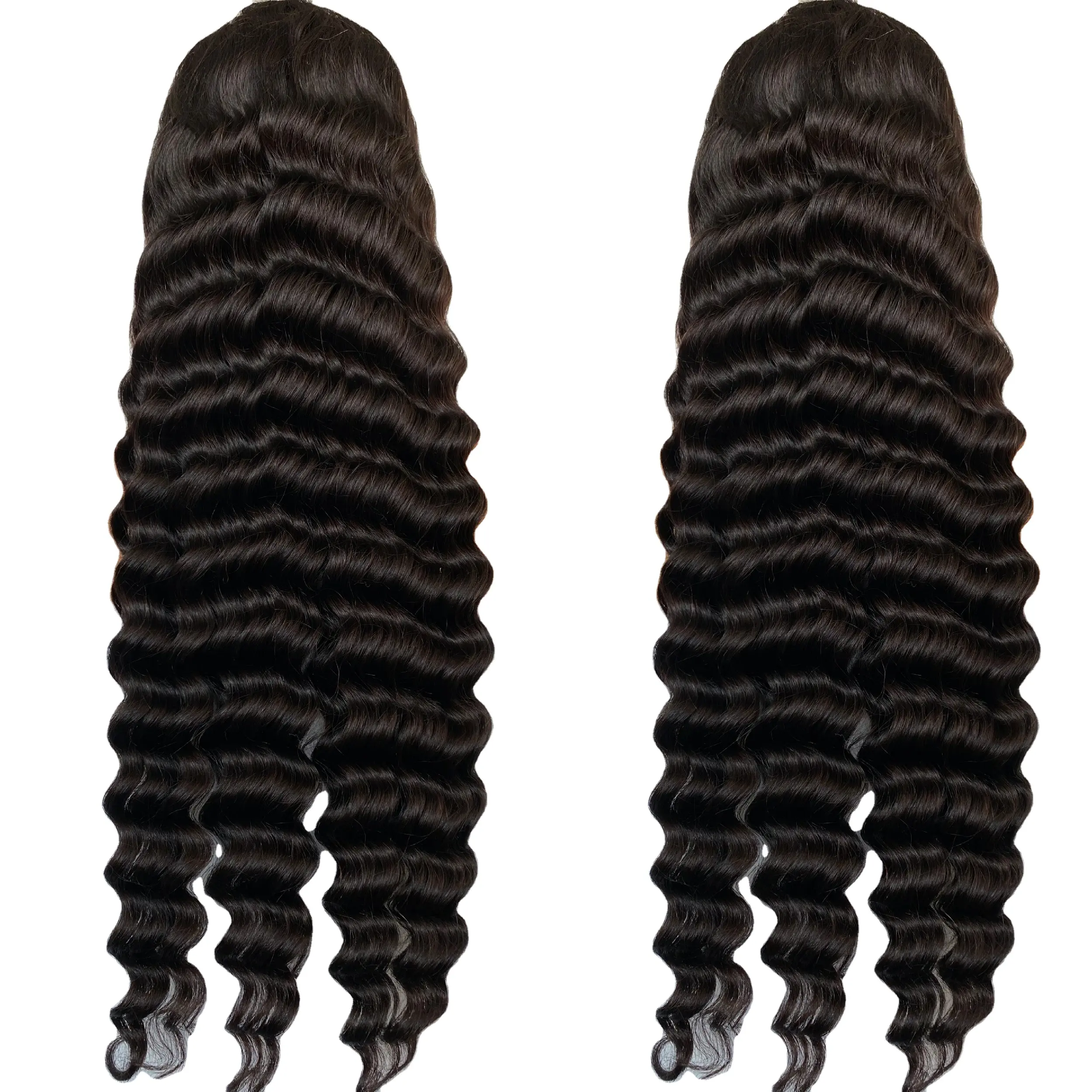 Atacado cutícula alinhada cabelo virgem brasileiro cru pré-arrancado perucas frontais cabelo humano renda transparente HD