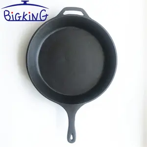 铸铁平底锅-预调味2手柄铸铁煎锅，用于烤箱，炉灶，烧烤-12英寸