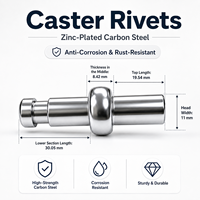 Tige de raccordement robuste pour roulettes, en acier au carbone zingué, pour chariots industriels et pièces de rechange de mobilier