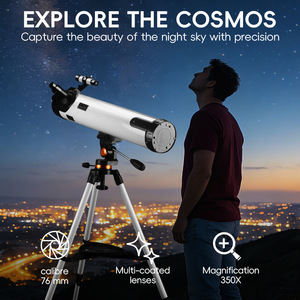 Telescopio Reflector de 70 mm 350X Portátil para Observación Astronómica, Exploración del Espacio Profundo, con Soporte para Trípode - Product Image 3