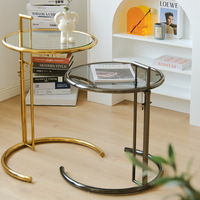 Meubles de maison Offres Spéciales salon chambre table de chevet en acier inoxydable canapé levé Table d'appoint d'angle avec dessus en verre