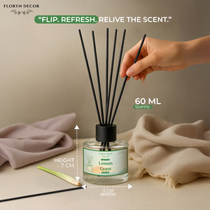 Lemongrass Reed Diffuser Gift Set with Premium Fragrance Oil Bottle and Black Reed <b>Sticks</b> Elegant Home Scent Collection - Product Image 4