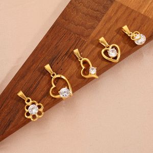Collezione di Ciondoli Bikini F237 in Acciaio Inossidabile Placcato Oro 18K PVD con Zirconi, Cuore, Angelo, Fiore, Ciondoli Fai-da-Te Impermeabili e Antiossidanti - Product Image 1