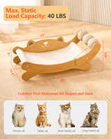 Hamac à cadre d'escalade en bois pour chat avec jouets en boule de sisal solide et durable adapté à tous les types de chats qui jouent et se détendent à l'intérieur