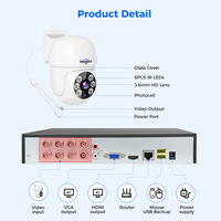 Caméra analogique extérieure H.265 à détection de mouvement mdvr xvr Kit filaire vision nocturne avec dôme audio 5MP système de caméra de sécurité Cctv ptz