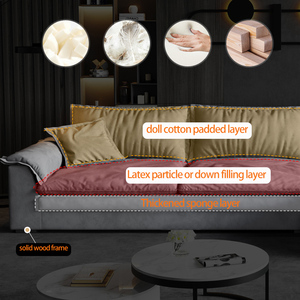Ý công nghệ vải sofa couch ánh sáng sang trọng xuống sofa cao su siêu lớn ngồi rộng phòng khách kích thước kết hợp sofa - Product Image 3