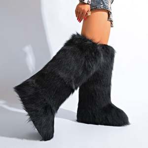 <span class=keywords><strong>Bottes</strong></span> de maison courtes en peluche pour femmes Semelle Offre Spéciale - Product Image 5