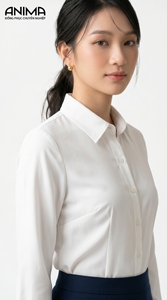 เสื้อเชิ้ตผู้หญิง 50% ผ้าไผ่ 50% ไมโครไฟเบอร์ ไม่ต้องรีด ทรงเข้ารูป แต่งกระดุมปักลาย สไตล์สาวออฟฟิศ ผ้าฝ้ายทั้งตัว ไม่ถักทอ - Product Image 3