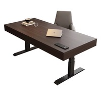 Bureau de direction moderne noir intelligent électrique réglable en hauteur Design ergonomique pour les espaces de bureau d'entreprise