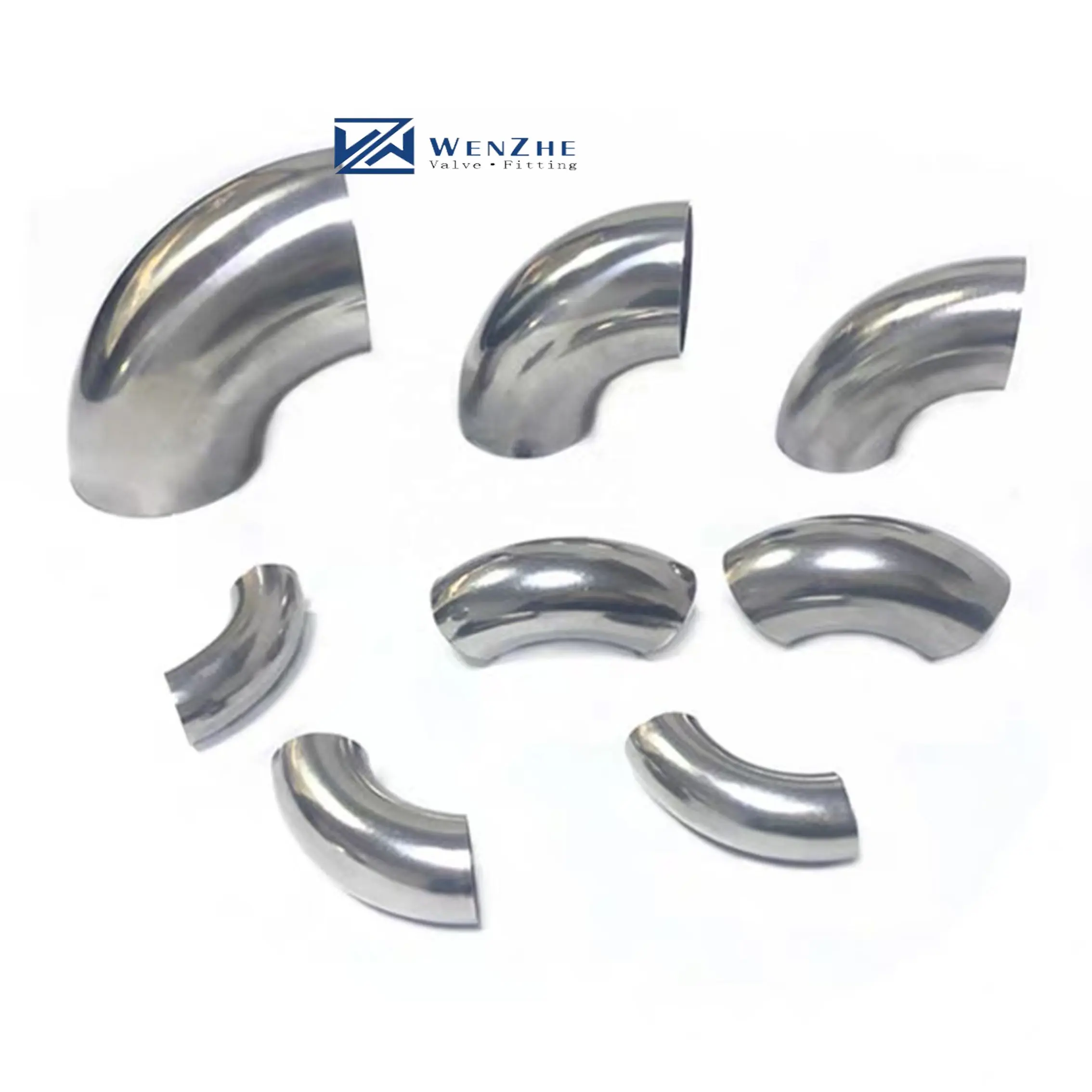 Stainless steel 304 316 butt weld elbow inox pipe fitting 90D/45D elbow 3A DIN Mirror finished matt finished