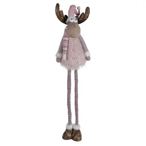 30-49 zoll Rentier Handgemachte Handwerk Weihnachten Dekorationen rosa Elch Hirsche Großhandel Moose Weihnachten Geschenke Stoff Stehend Rentier