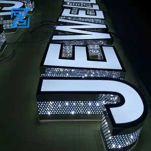 कस्टम अप लोगो के नेतृत्व में विज्ञापन पत्र संकेत बाहरी जलरोधी धातु के नेतृत्व वाले चैनल अक्षर 3 डी प्रकाश एक्रिलिक द्वारा लिखे गए पत्र