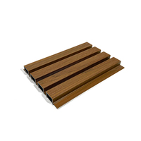 Paneles Decorativos de Rejilla de WPC PVC, Elegantes y Duraderos, para Pared y Techo, Diseño Moderno, Rejilla de Madera Plástica para Jardín