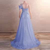 Robe de mariée de luxe Marvellous Bride MF, style bal, glamour, avec strass et perles, bustier, fente haute, fermeture éclair au dos, collection 2024
