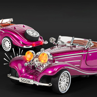 Modèle de voiture vintage 1936 500K en alliage moulé sous pression, échelle 1:32, haute qualité, avec portes ouvrables et fonction de recul, collection exquise en boîte colorée