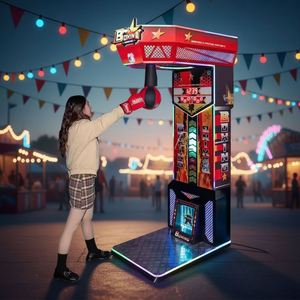 NINIX Heavy Duty ABS Boxing Machine Punching Ball Game with Strength <b>Sensor</b> LED Screen English Carnival Arcade Challenge - Product Image 5