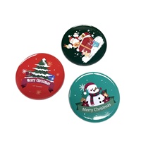 Posavasos Navideños Personalizados de 90 mm, Antideslizantes, Reciclables, de Hojalata, con Impresión Offset a 4 Colores, para Caja de Regalo, Venta Transfronteriza