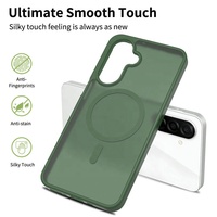 Étui magnétique arrière mat translucide de haute qualité pour Samsung A17 A16 A26, design moderne, coque rigide arrière - Vert