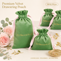 Pochette en velours personnalisée avec logo, cordon de serrage et ruban, sac cadeau pour bijoux, collier, boucles d'oreilles, bague, bracelet, montre, sachet, vente en gros OEM