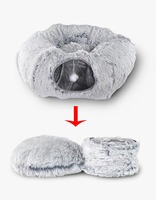 Tunnel-lit pliable écologique en peluche pour chat, coussin lavable, chaud et moelleux, jouet d'intérieur interactif pour chatons – Vente en gros