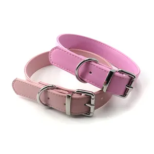 Pet Supplier Waterproof PU Leather Designer Fashion Vegan Leather Wide Dog Bark Collar For small medium dog