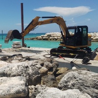Plateforme flottante pour excavatrice, plateforme de travail aquatique modulaire pour la construction en zone fluviale et marécageuse