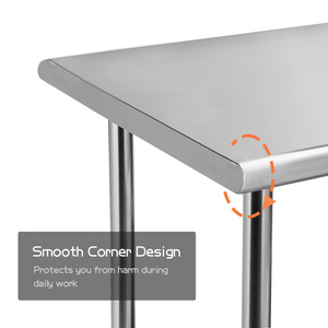 Table de travail en acier inoxydable pour la préparation et le travail des aliments, Table commerciale robuste pour <span class=keywords><strong>restaurant</strong></span>, hôtel, blanchisserie et garage - Product Image 3