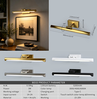 Lampe murale intérieure en fer, projecteur LED intelligent rechargeable sans fil, avec capteur de présence humaine et commande tactile, pour lecture photo