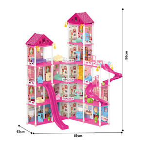 Tout-petits luxe Villa château jouets 314 pièces bricolage semblant filles rose maison <span class=keywords><strong>de</strong></span> poupée meubles accessoires 5 étages 15 chambres jouet avec lumière - Product Image 2