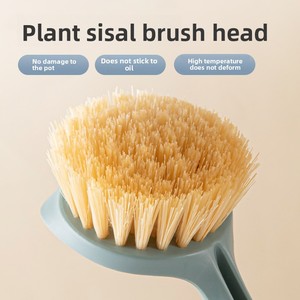 Zenidoo Eco-Friendly Plastic Handle Wire Kitchen <b>Scrubbing</b> Brush Silicone Bristles for Non-Stick Oil Plant Hair Removal Cleaning - Product Image 3
