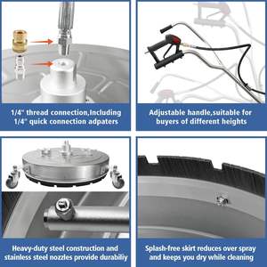 Mesin cuci tekanan pegangan ganda rumahan baja tahan karat 4 inti pipa pengganti 2 adaptor selang untuk pembersihan jalan masuk - Product Image 4