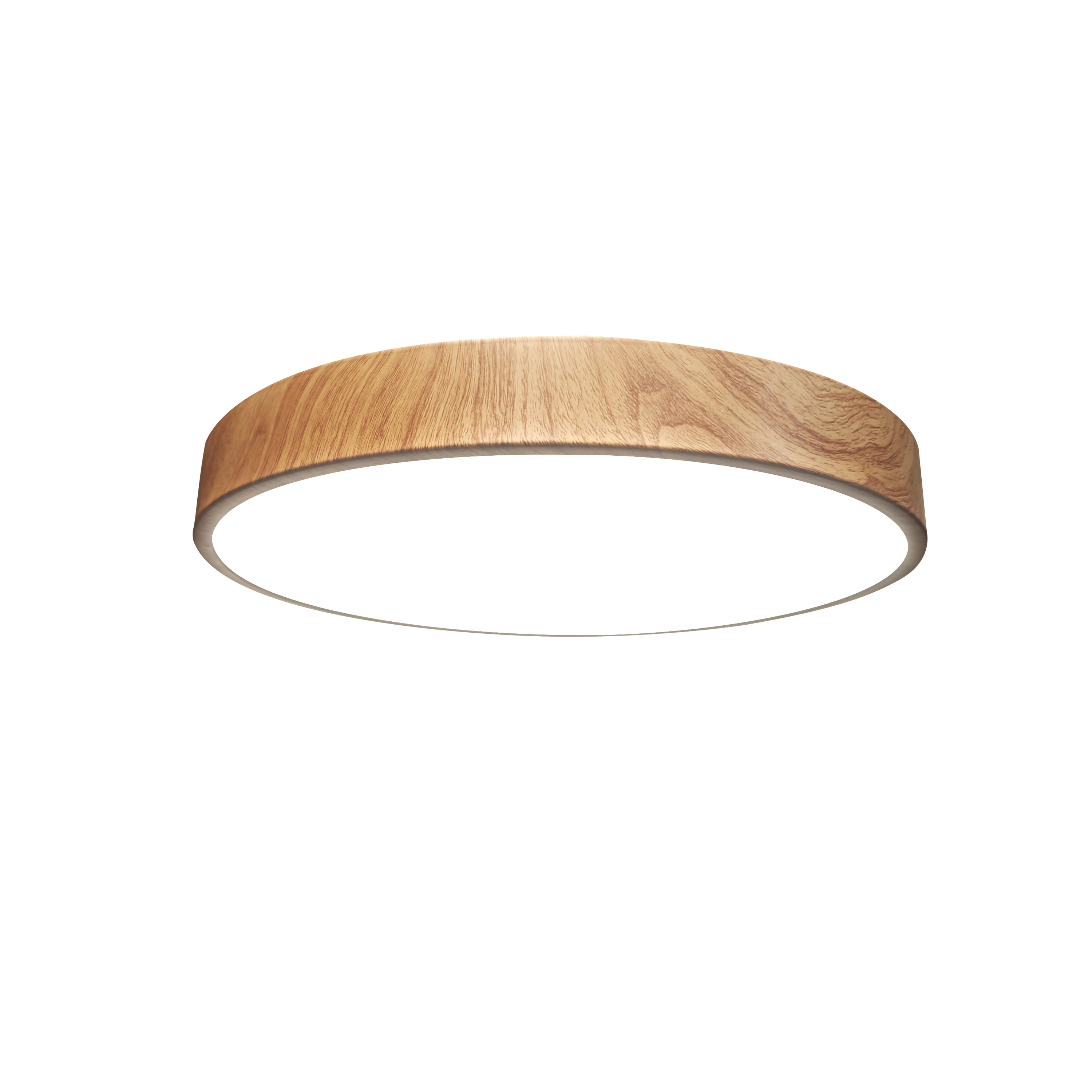 LED Ceiling Light with Fake-Wood Color Surface Mounted Wrought Iron Lamp Suspended for Living Room or Hotel