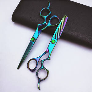 Ciseaux à cheveux GF 6,0 pouces, ciseaux à effiler droits pour droitiers, outils de salon de beauté avec manche en pierre précieuse verte - Product Image 4