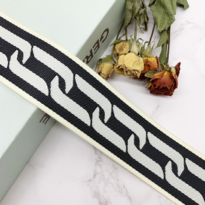 Produsen tekstil Jinsha sesuai pesanan logo anyaman <span class=keywords><strong>jacquard</strong></span> komputer tali bahu bagasi nilon pengangkat huruf - Product Image 2