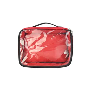 कॉस्मेटिक बैग निजी लेबल पु चमड़ा प्रसाधन यात्रा कॉस्मेटिक बैग कस्टम लोगो मुद्रण सामरिक