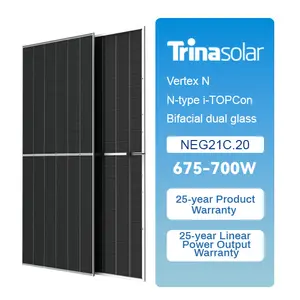 Trina 675W 680W 685W 690W 695W 700W dual glass Solar Panels Panel Monocrystalline for long 30 year Power Warranty