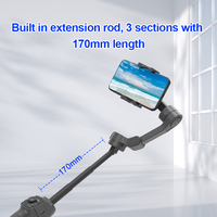 Stabilisateur de cardan pliable 3-en-1 pour téléphone portable L9 avec tige intégrée, suivi IA et lumière LED pour Vlog et Selfie 5.3
